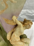 Art Nouveau Sculpture Fairies With Flowing Leaves Vase