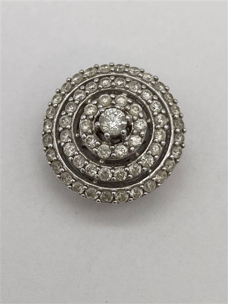 14k Gold Diamond Channel Round Pendant