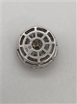14k Gold Diamond Channel Round Pendant