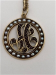 14k Gold Garnet Pendant on Chain