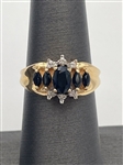14k Gold Sapphire and Diamond Ring