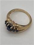 14k Gold Sapphire and Diamond Ring