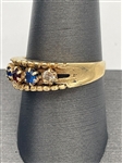 14k Gold Sapphire, Ruby, Diamond Ring
