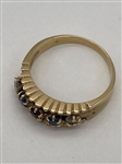 14k Gold Sapphire, Ruby, Diamond Ring