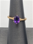 (2) 14k Gold Amethyst Rings