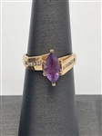 (2) 14k Gold Amethyst Rings