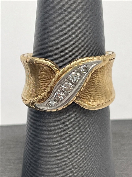 10k Gold and Diamonds Chunky Band