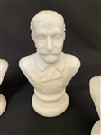 (4) Small Alabaster Figural Portrait Busts