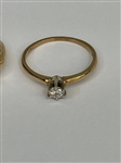 (2) 14k Gold Rings Diamond and Topaz