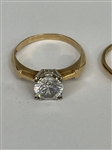 (2) 14k Gold Rings Diamond and Topaz