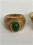 (2) 10k Gold Rings, Jade and Citrine
