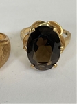 (2) 10k Gold Rings, Jade and Citrine