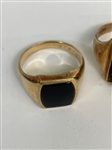 (3) 10k Gold Men's Rings Onyx, Tiger Eye
