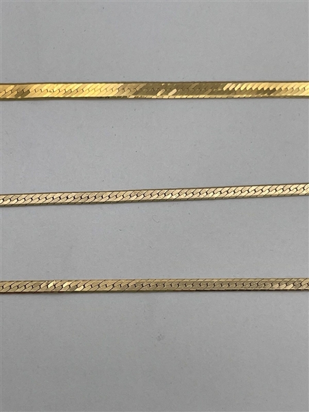 14k Gold Herringbone Necklace and Bracelet