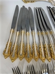 (92) Piece Gorham Golden Medici Sterling Silver Flatware Set Service For Twelve