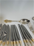 (92) Piece Gorham Golden Medici Sterling Silver Flatware Set Service For Twelve