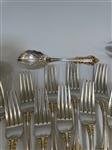(92) Piece Gorham Golden Medici Sterling Silver Flatware Set Service For Twelve