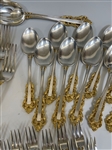 (92) Piece Gorham Golden Medici Sterling Silver Flatware Set Service For Twelve