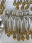 (92) Piece Gorham Golden Medici Sterling Silver Flatware Set Service For Twelve