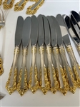 (92) Piece Gorham Golden Medici Sterling Silver Flatware Set Service For Twelve
