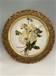 Stunning Framed Hand Painted Large Curved Glass Charger