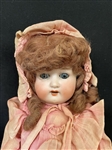 German Porcelain Head Doll Cloth Body.