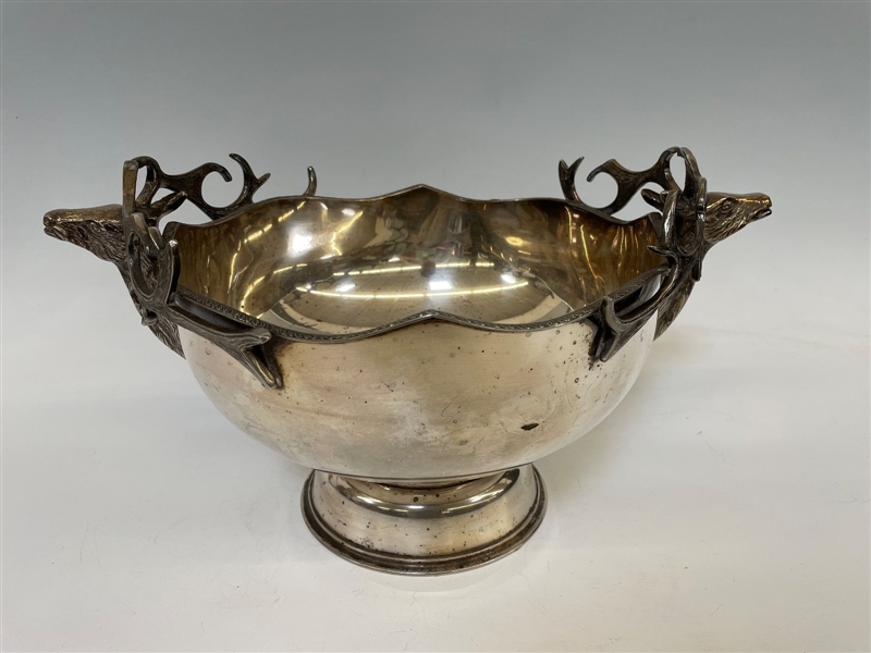 Stag Silver Plated Punch Bowl