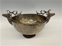 Stag Silver Plated Hammered Punch Bowl