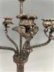 Pair Silver Plate Candelabras With Swans
