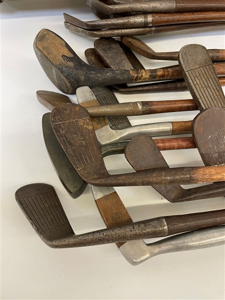 (21) Group of Wood Golf Clubs and Early Bag