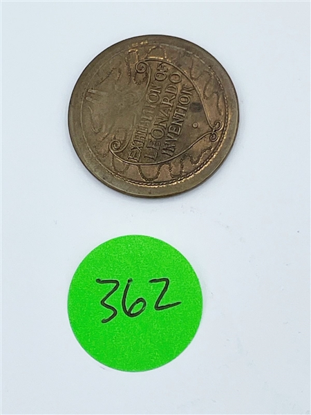 1940 United States New York Leonardo DaVinci Exhibition Token (#362)