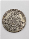 1777 Sweden 1/6 Riksdaler Silver Coin (#370)