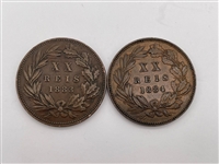 (8) Portugal 20 Reis Coins (#377)