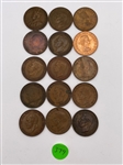 (15) Great Britain Copper One Penny Coins (#379)