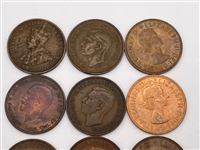 (15) Great Britain Copper One Penny Coins (#379)