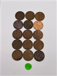 (15) Great Britain Copper One Penny Coins (#379)