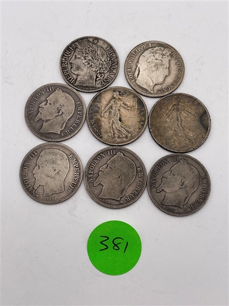 (8) France 1 Francs .835 Silver (#381)