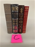 (4) Franklin Library, Easton Press Books: De Gaulle, Shakespeare in London, Confessions Jean Jacques Rousseau, Elbow Room