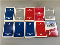(10) Decks of Airline Playing Cards
