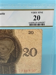 1924 Germany Weimar Republic 20 Reichsmark Banknote PCGS VF20