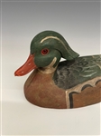 Wood Duck Drake Carving Hand Painted Signed