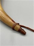 Carved Powder Horn Native American Indian and Eagle