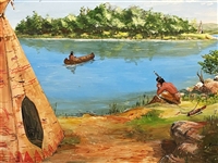 Richard Kohl Cuyahoga River Scene Painting