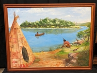 Richard Kohl Cuyahoga River Scene Painting