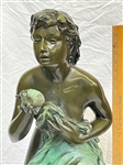 After August Moreau Bronze Large Sitting Female 