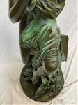 After August Moreau Bronze Large Sitting Female 