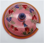 Quimper Faience Pink Lidded Soup Tureen with Under Plate and Ladle