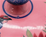 Quimper Faience Pink Lidded Soup Tureen with Under Plate and Ladle