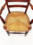 Single Rush Seat Ladder Back Arm Chair Circa 1870's