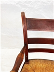 Single Rush Seat Ladder Back Arm Chair Circa 1870's